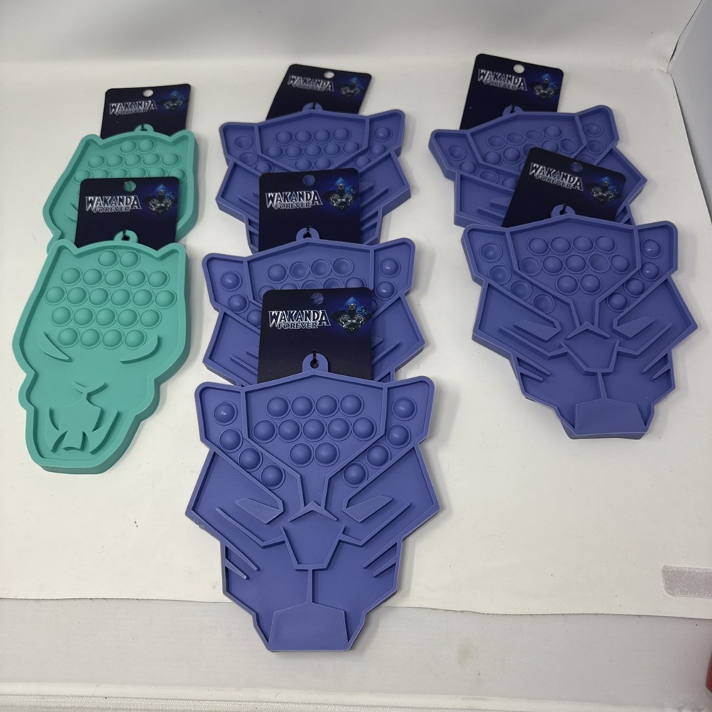Avengers Black Panther Wakanda Forever Silicone Trivet Pop It Toy Set Of 7